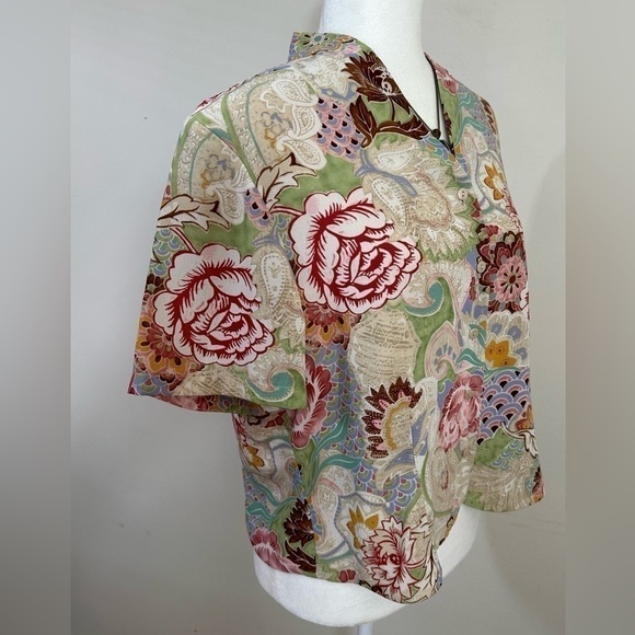 Pendleton sz 16 p blouse in a beautiful floral design. Vintage styling - Picture 3 of 13